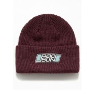 PACSUN Rubber Logo Fisherman Beanie